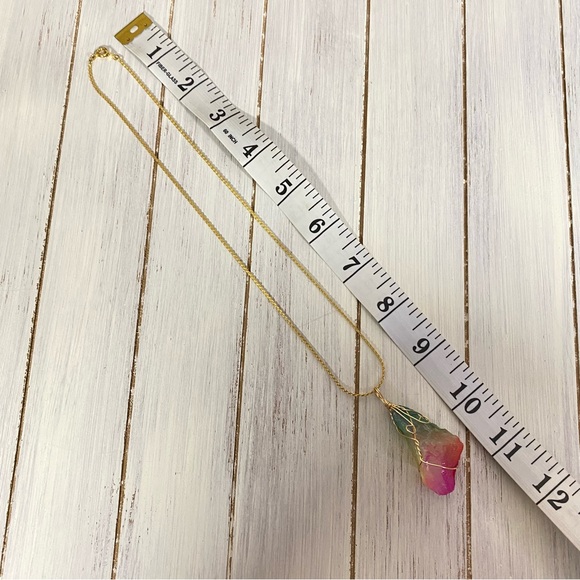 Rainbow Quartz Wire Wrapped Pendant Necklace - Picture 10 of 10